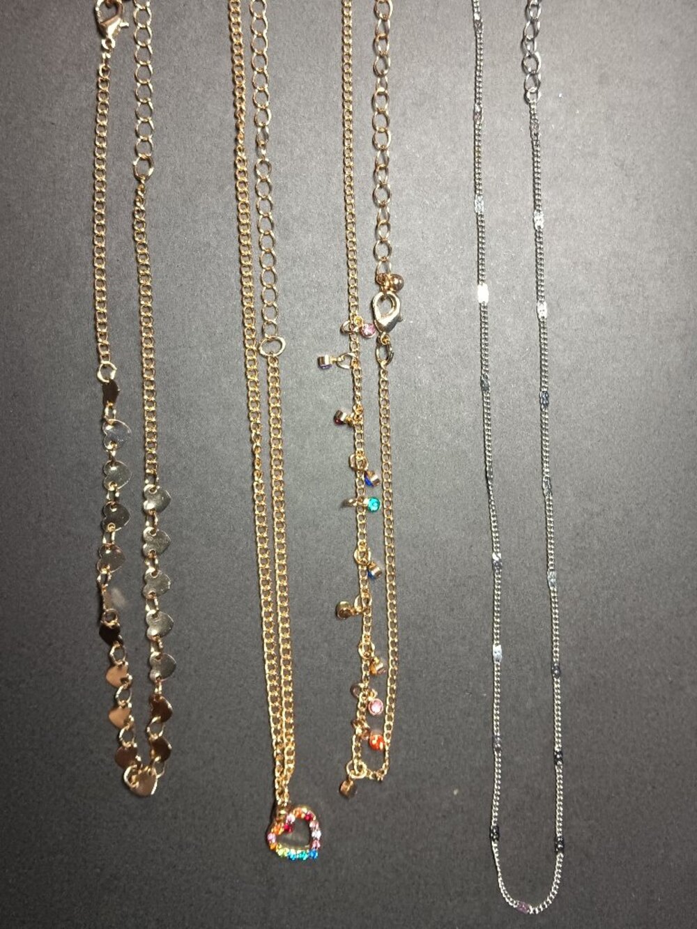 Set of 4 Gold & Silver Tone Necklaces - New/Unbranded - Shimmery Set